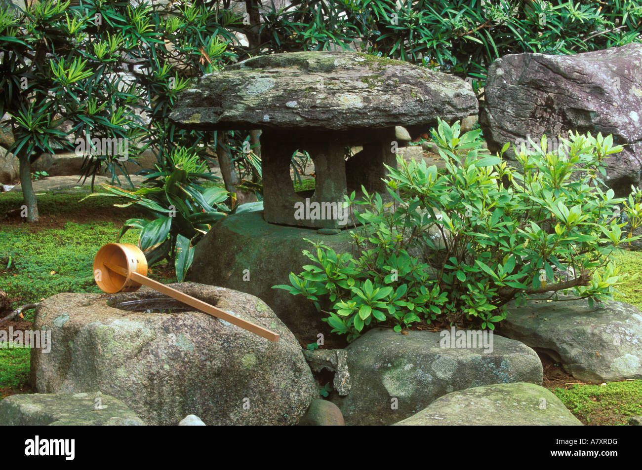 Asien, Japan, Nagasaki, Hirado, Samurai Residence Garden Stockfoto