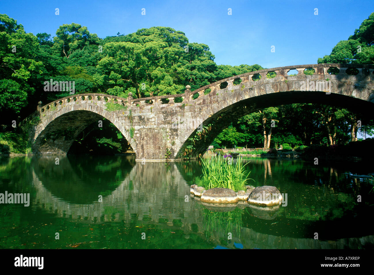 Asien, Japan, Nagasaki, Isahaya Brille Brücke Stockfoto