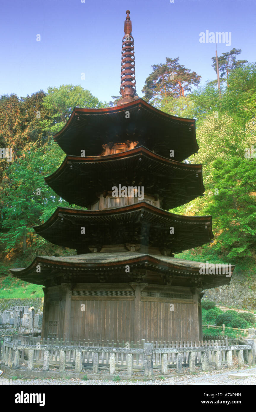 Bessho, Nagano, Japan, Asien, heiße Quellen, Anrakuji Tempel Pagode Stockfoto