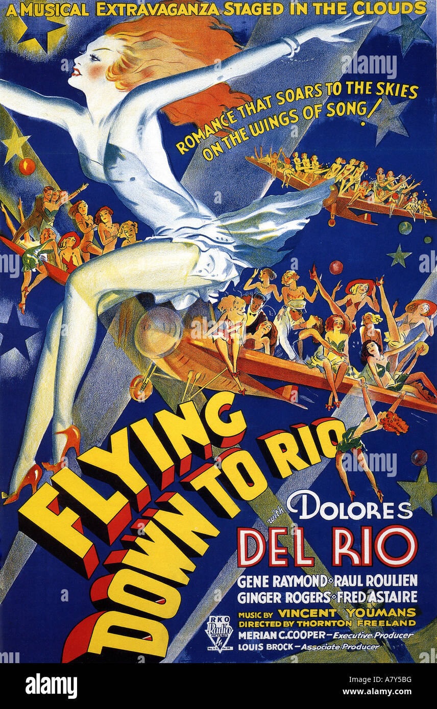 FLYING DOWN TO RIO Plakat für 1933 RKO-Filmen mit Fred Astaire und Ginger Rogers Stockfoto