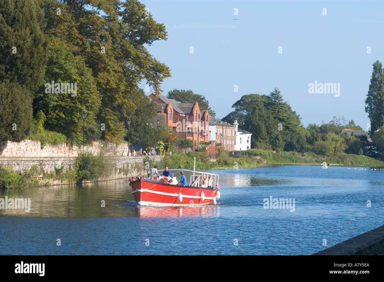 Ein Blick auf den Fluss Exe, Exeter, Devon. Stockfoto