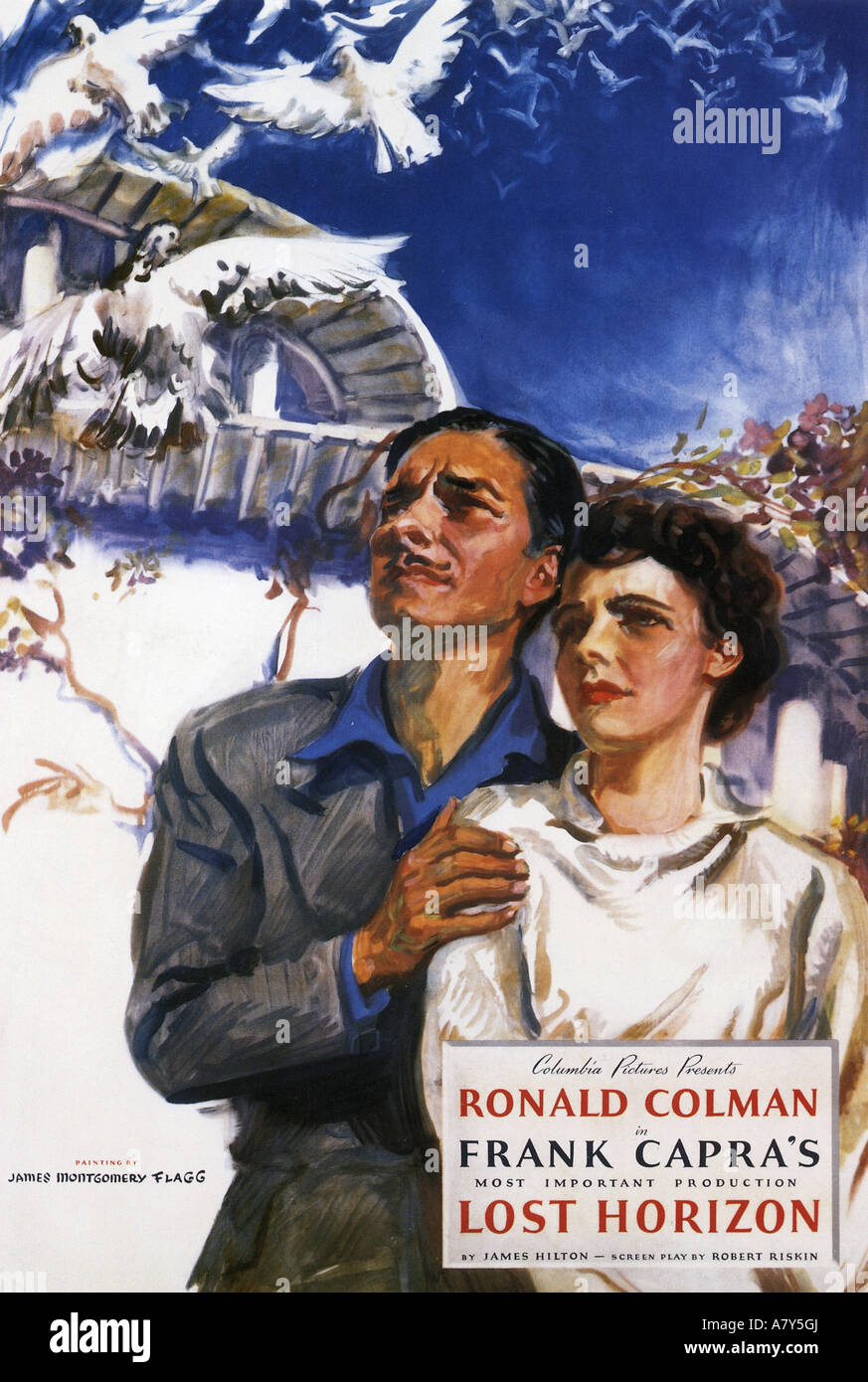 LOST HORIZON-Plakat für 1937 Columbia film mit Ronald Coleman Stockfoto
