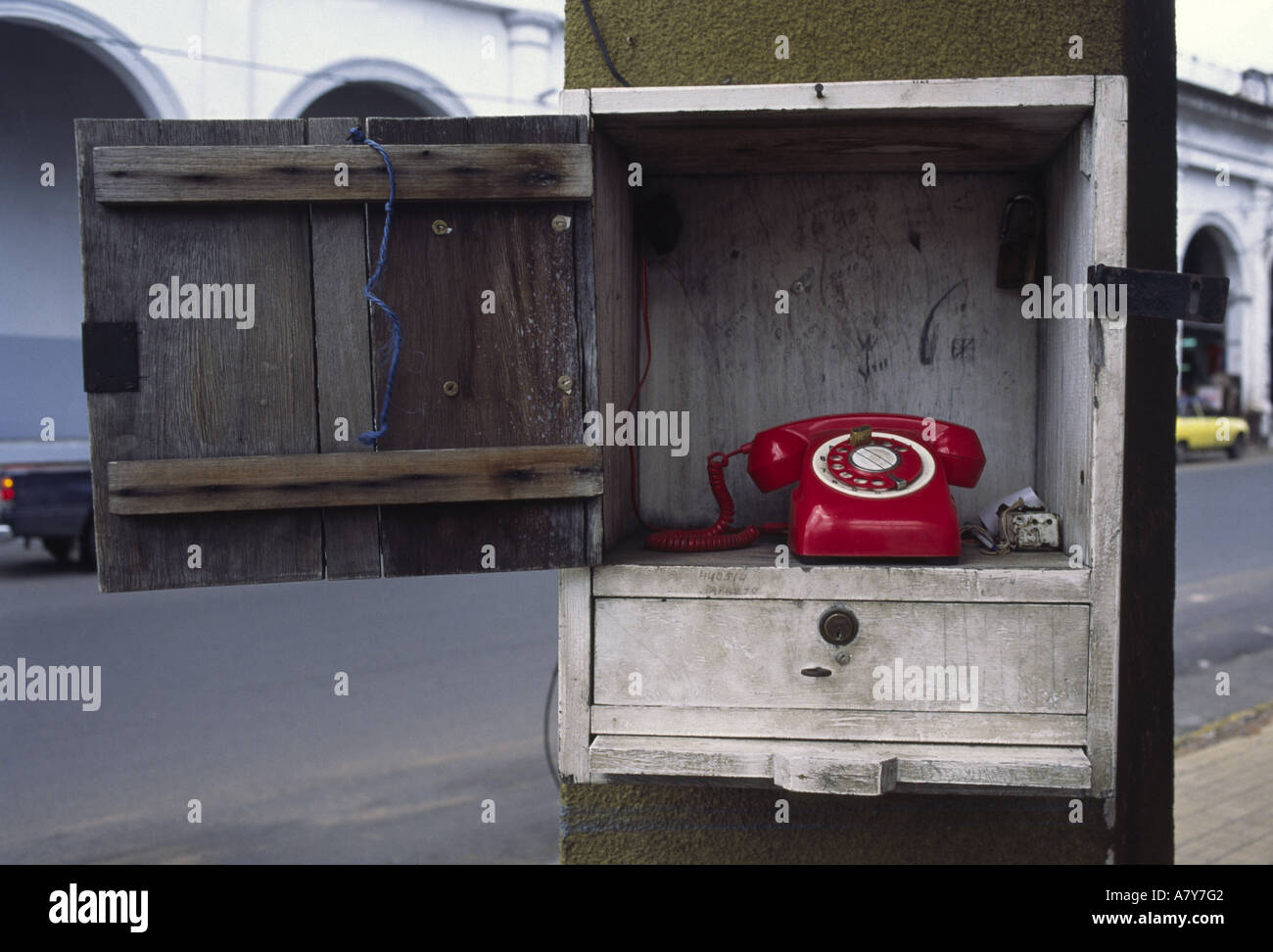 Öffentliches Telefon Krakau Polen Stockfoto