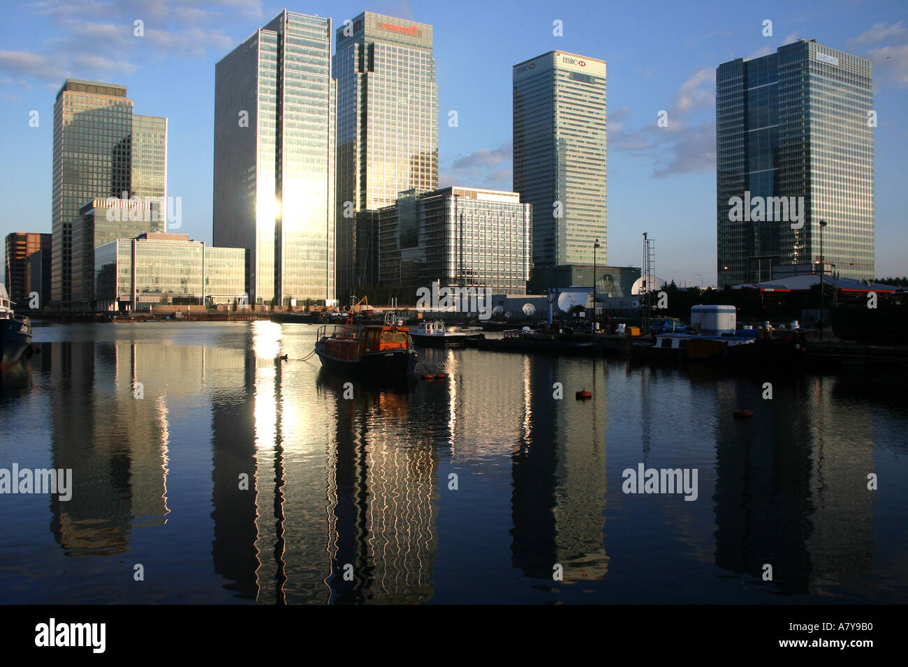 Blick auf Developemnt Canary Wharf in London Stockfoto