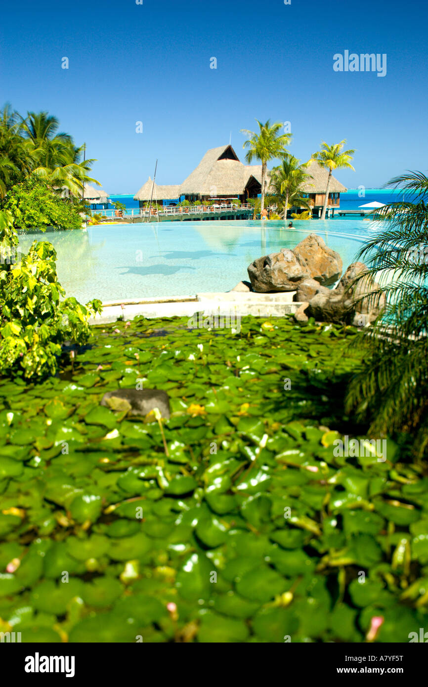 Schöne Bora Bora Nui Resort & Spa. Bora Bora, Gesellschaftsinseln, Französisch-Polynesien. (PR) Stockfoto