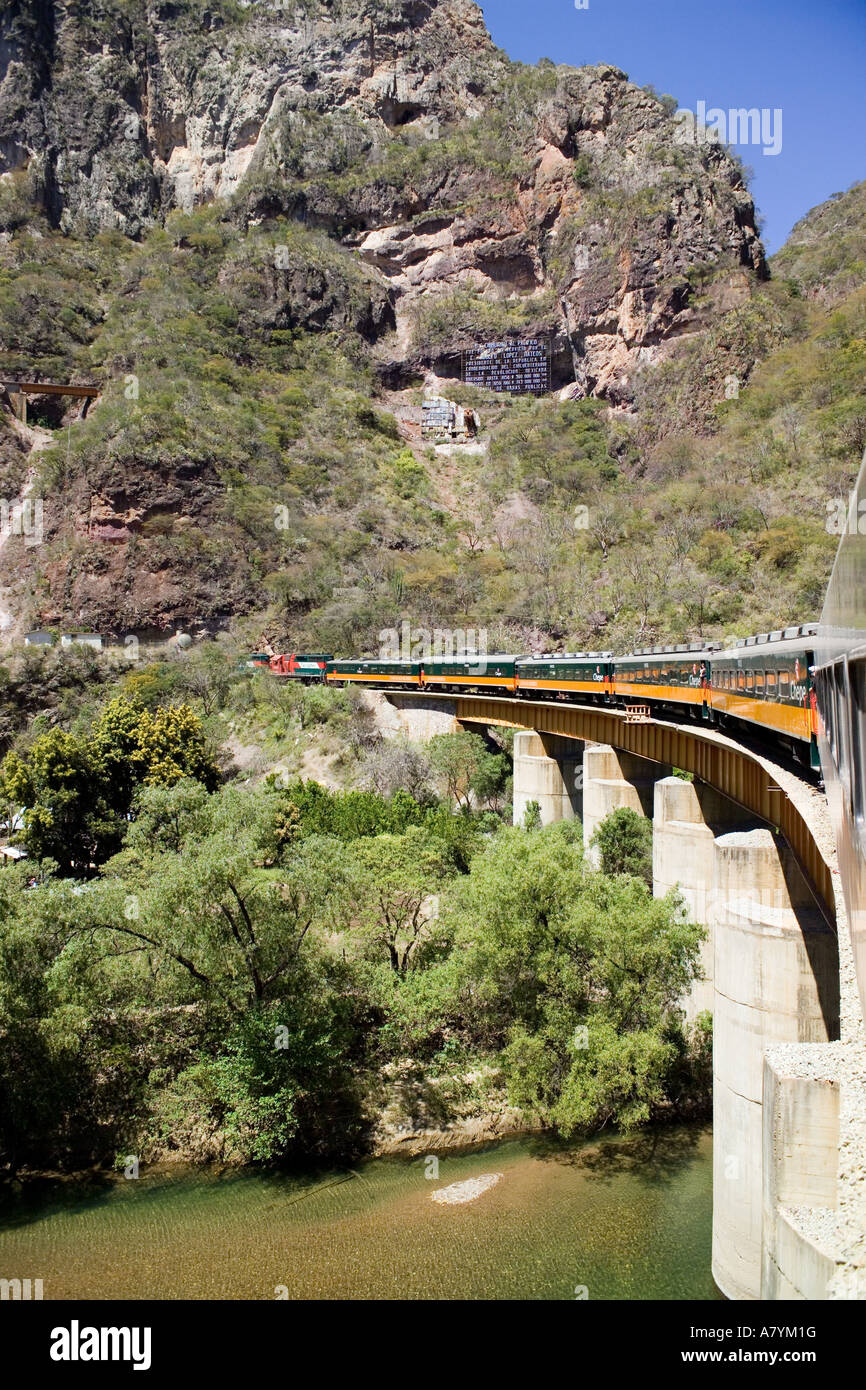 Chihuahua-Pacifico Railway, Chepe, Mexiko, Copper Canyon, El Fuerte Stockfoto