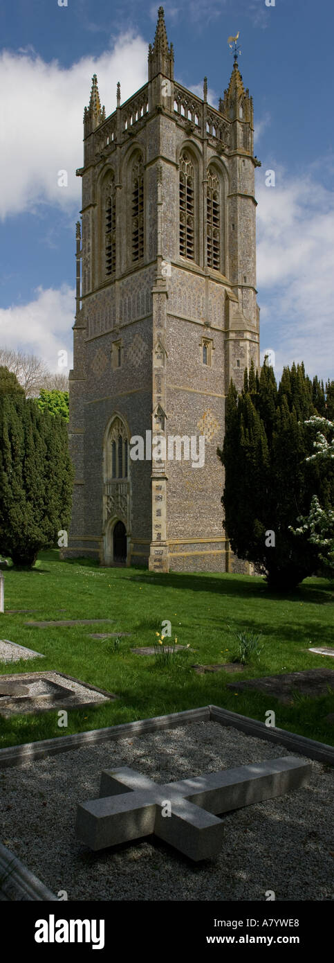 Turm von St. John s Kirche Northington Hampshire, England Stockfoto
