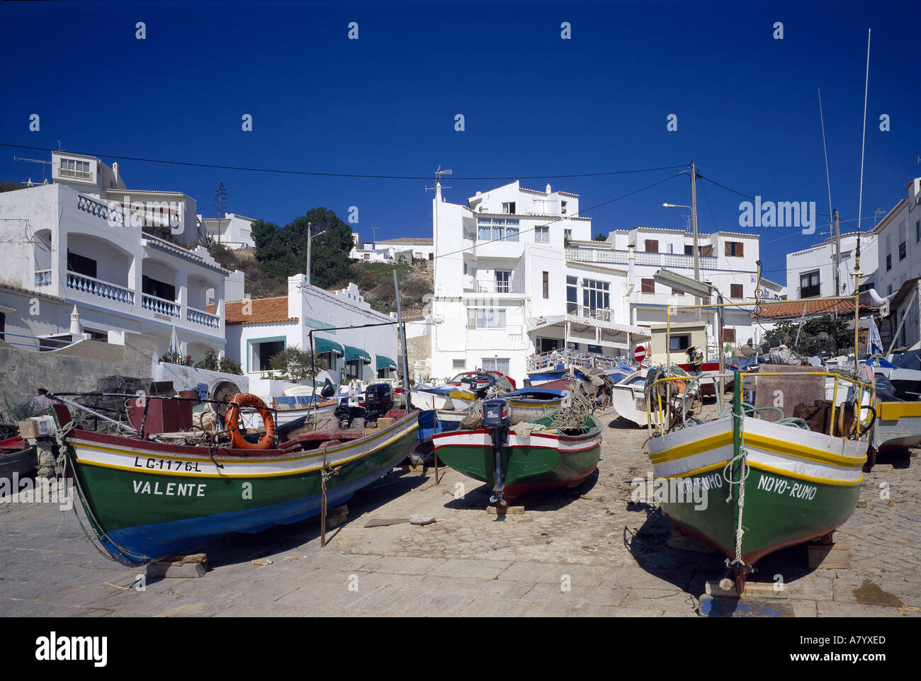 Portugal, Algarve, Burgau Stockfoto