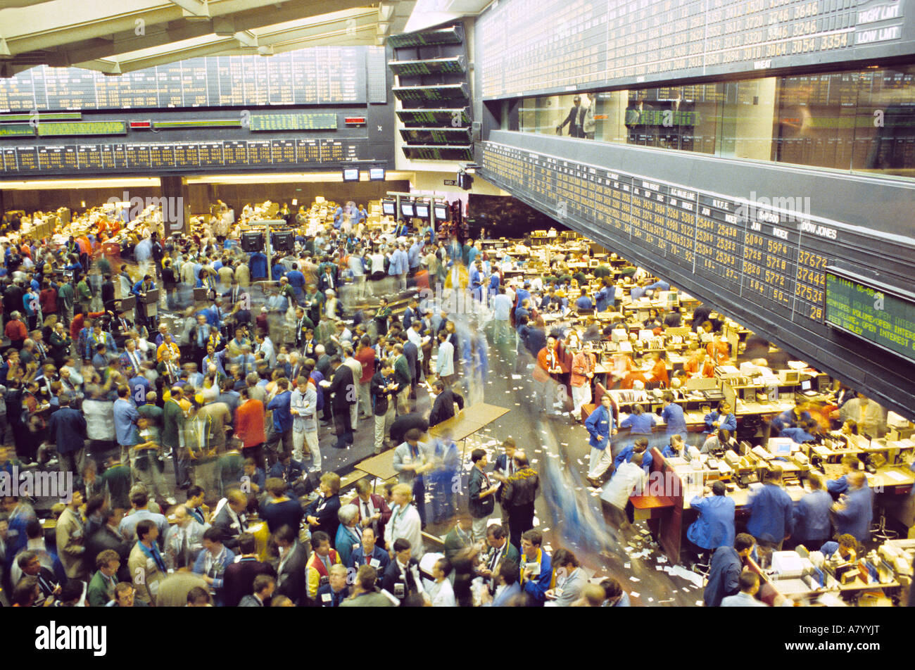 Menschen auf trading floor Board Of Trade Chicago Illinois Stockfoto