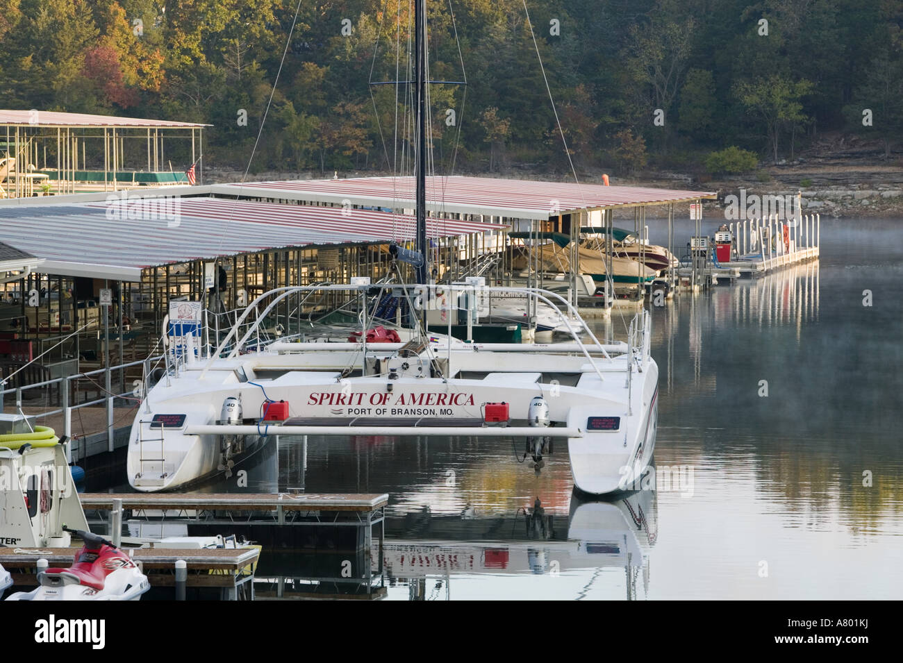 USA, Missouri, Branson, Boot Marina am Lake Taneycomo Stockfoto