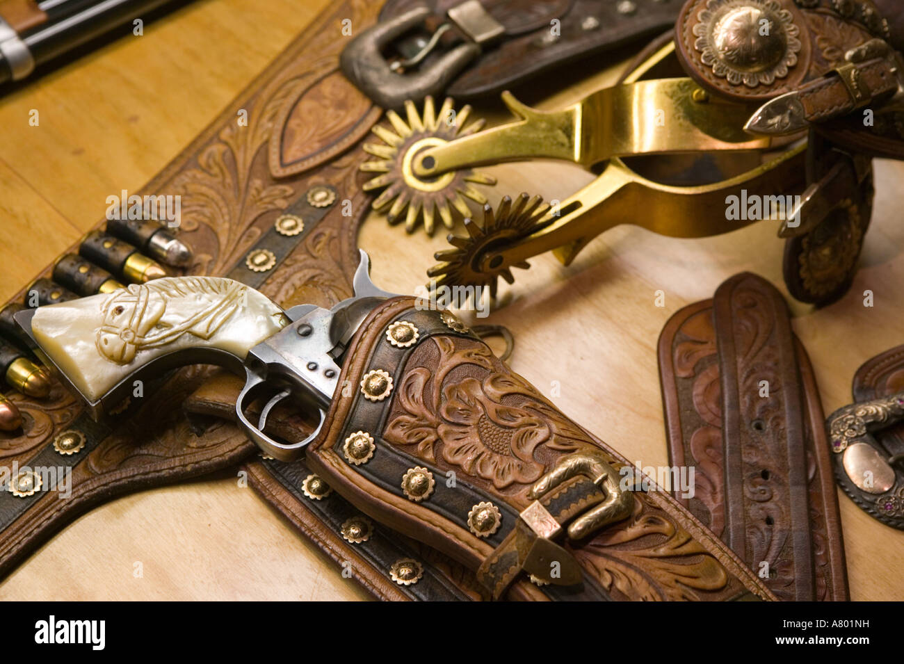 USA, Missouri, Branson, Roy Rogers & Dale Evans Cowboy Museum Roy Rogers' Six Shooter Pistole Stockfoto