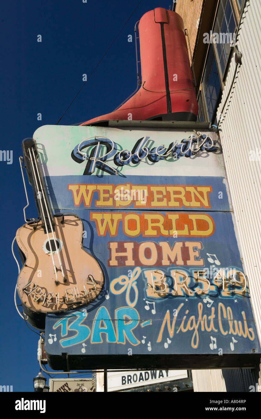 USA, Tennessee, Nashville: Roberts westlichen Welt Bar Stockfoto