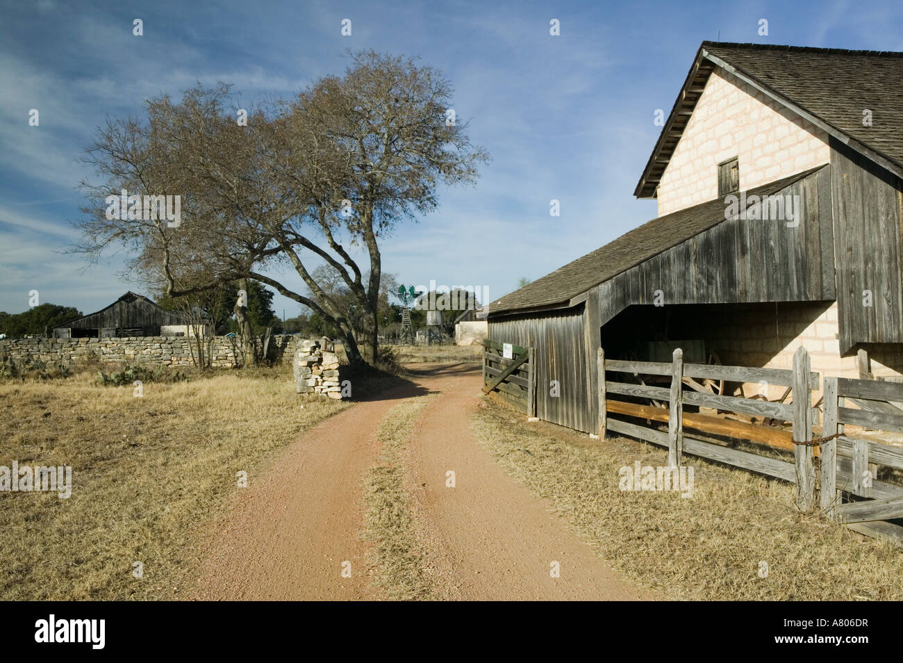 USA, TEXAS Hill Country, Johnson City. LBJ National Historical Park, Heimat des ehemaligen Präsidenten Johnsons Großvater Stockfoto