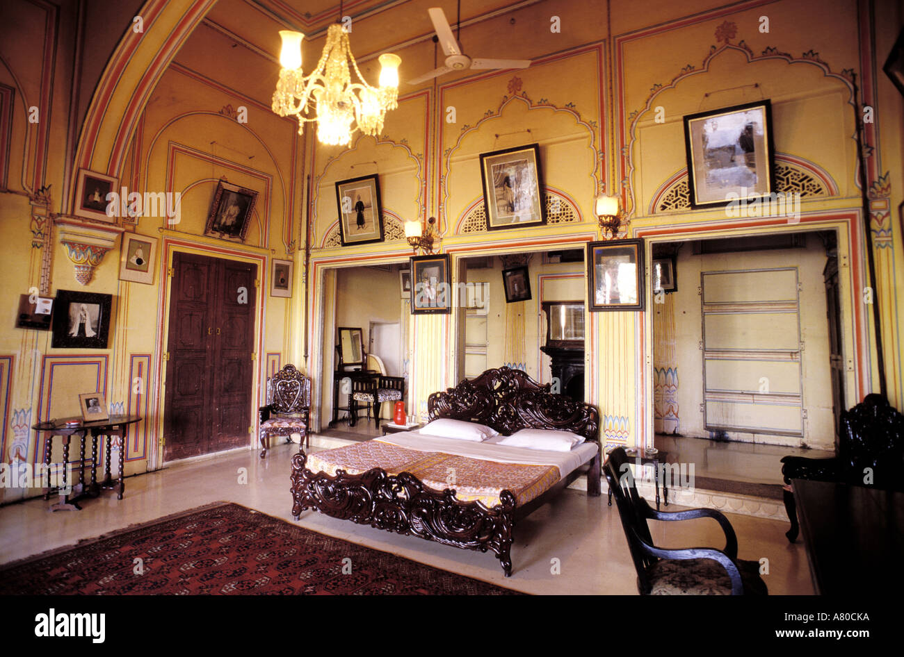 Indien, Rajasthan, Royal Castle Hotel in Kanota Stockfoto
