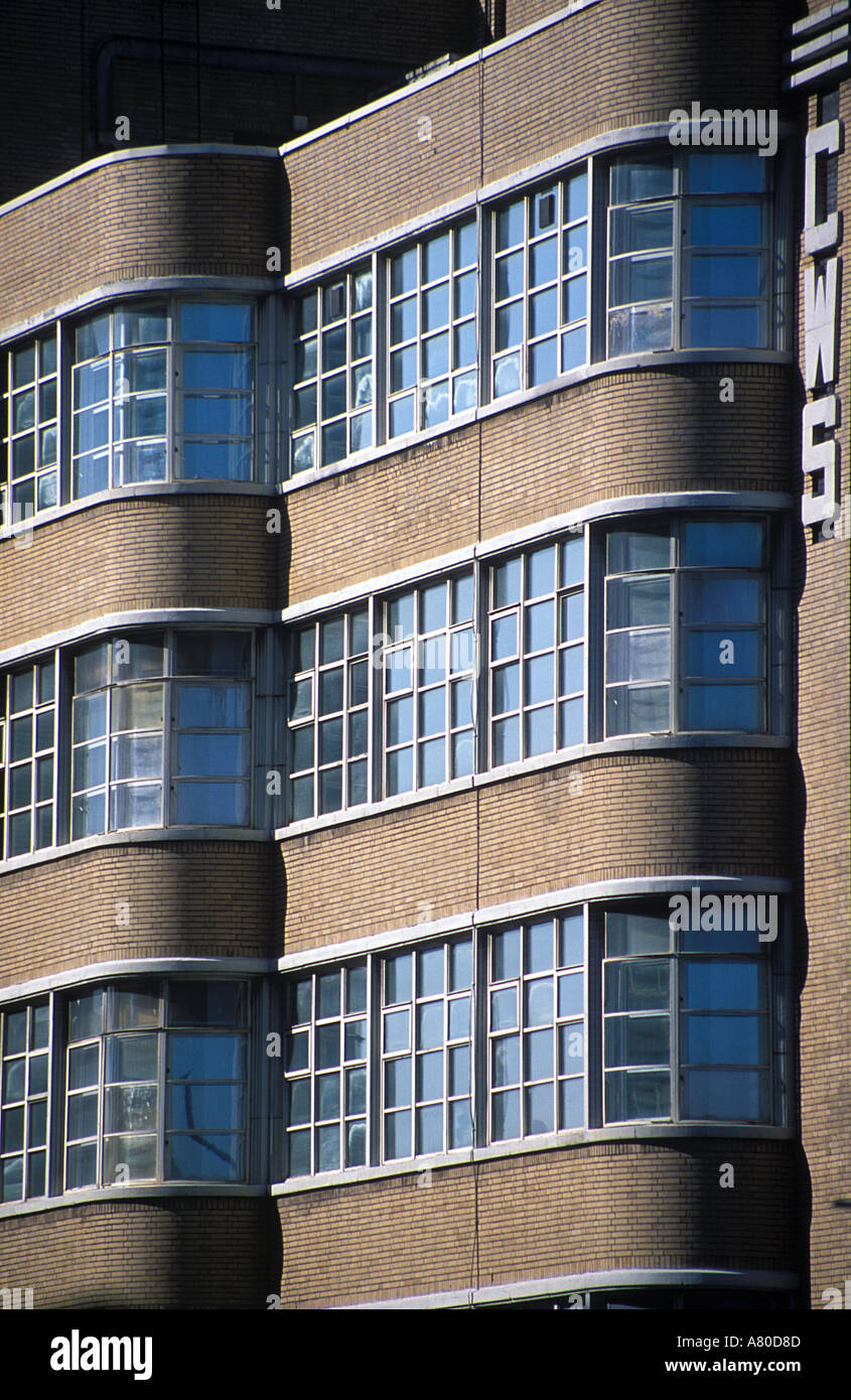 Redfern Haus Dantzic Street Manchester UK W A Johnson mit J W Cropper 1936 gebaut mit holländischen Ziegeln Modernismus als inspiration Stockfoto