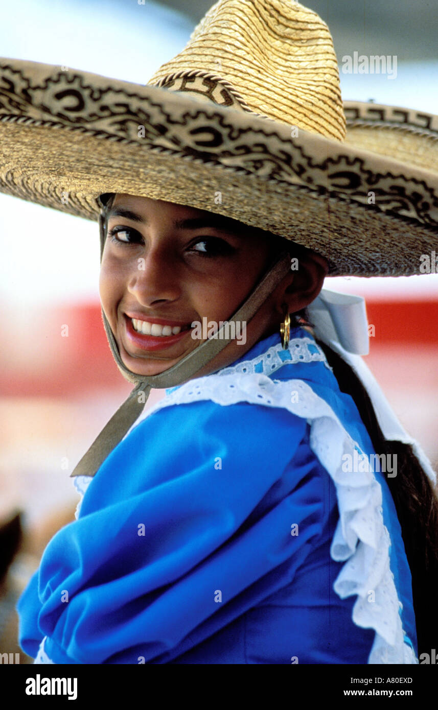 Mexiko, Yucatan-Zustand eines Charra (lokale Cowgirl) Stockfoto