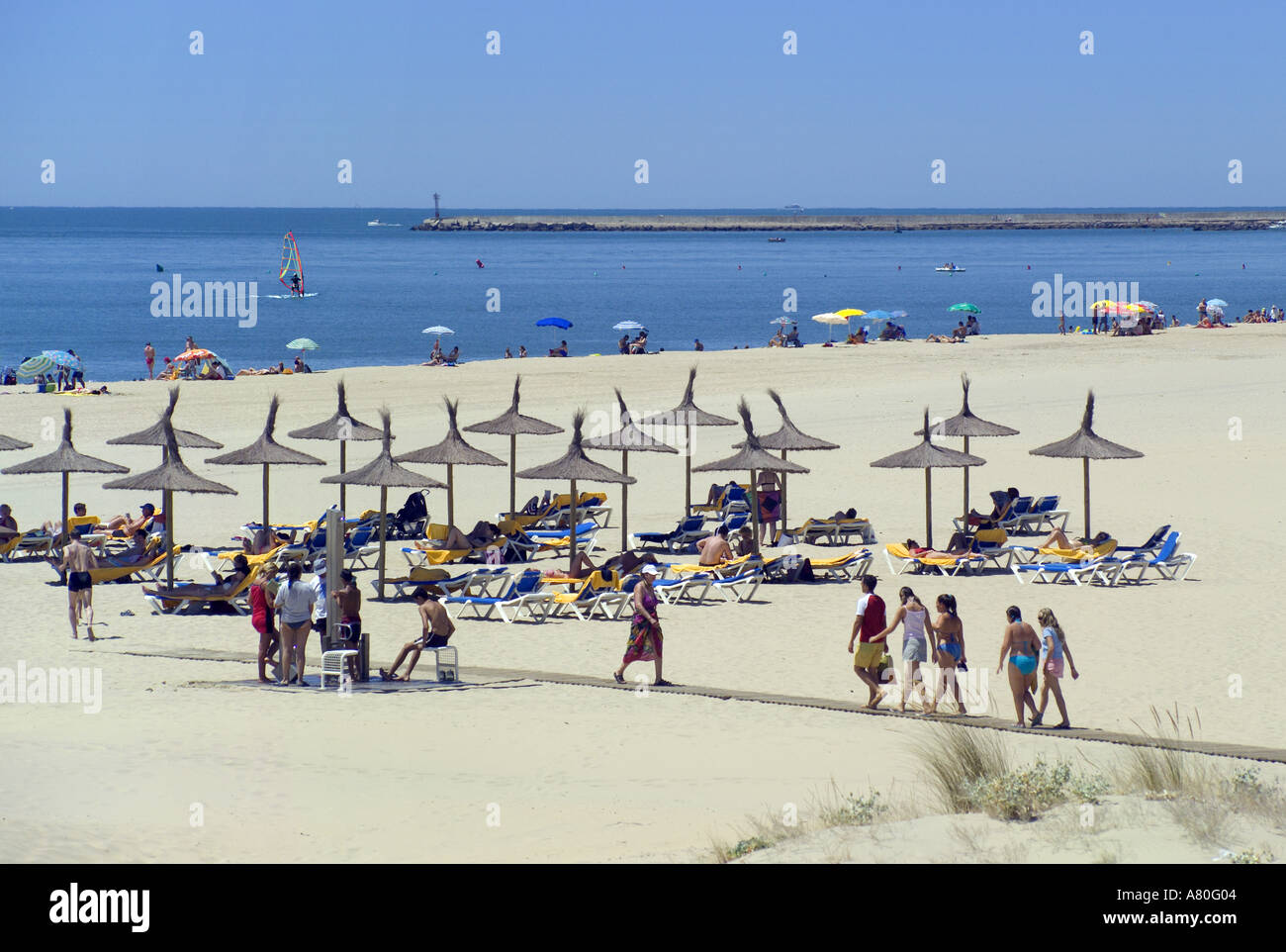 Costa De La Luz, Isla Cristina, Strand Stockfoto