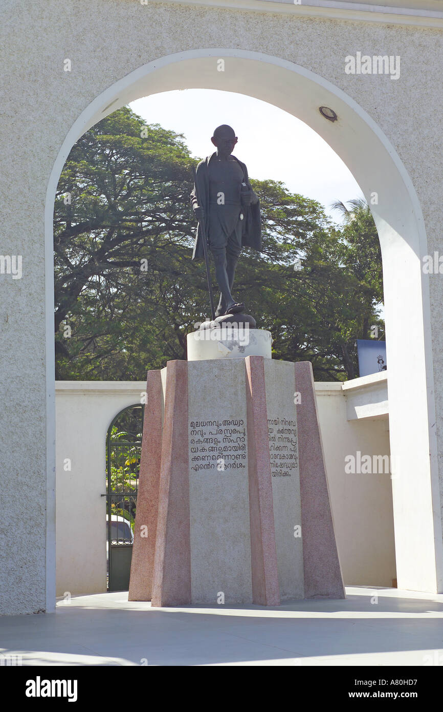 Kerala, Trivandrum, Gandhi Park Statue Stockfoto