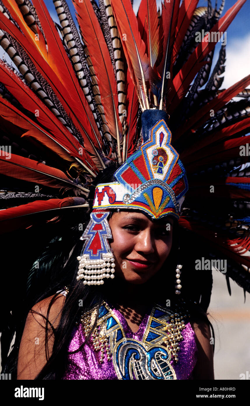 Mexiko, Voladores aztekischen indische Tänzerin Stockfoto