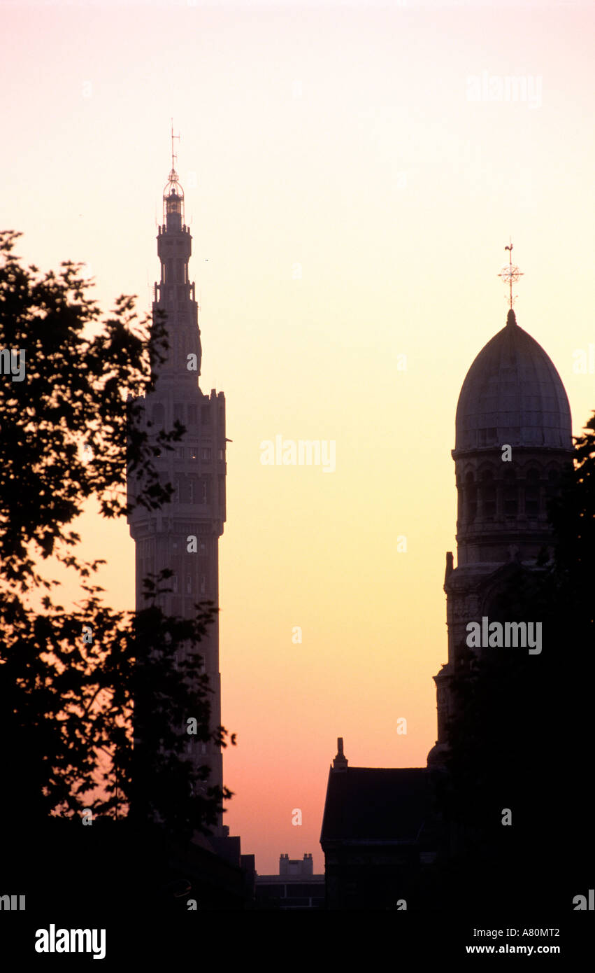 Frankreich, Nord, Lille, Glockenturm des Rathauses Stockfoto