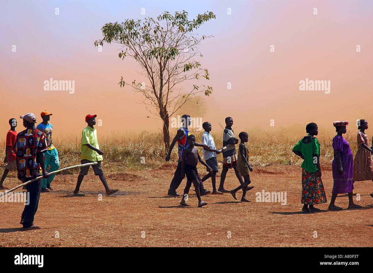 Flüchtlinge, die Rückkehr in den Südsudan Stockfoto