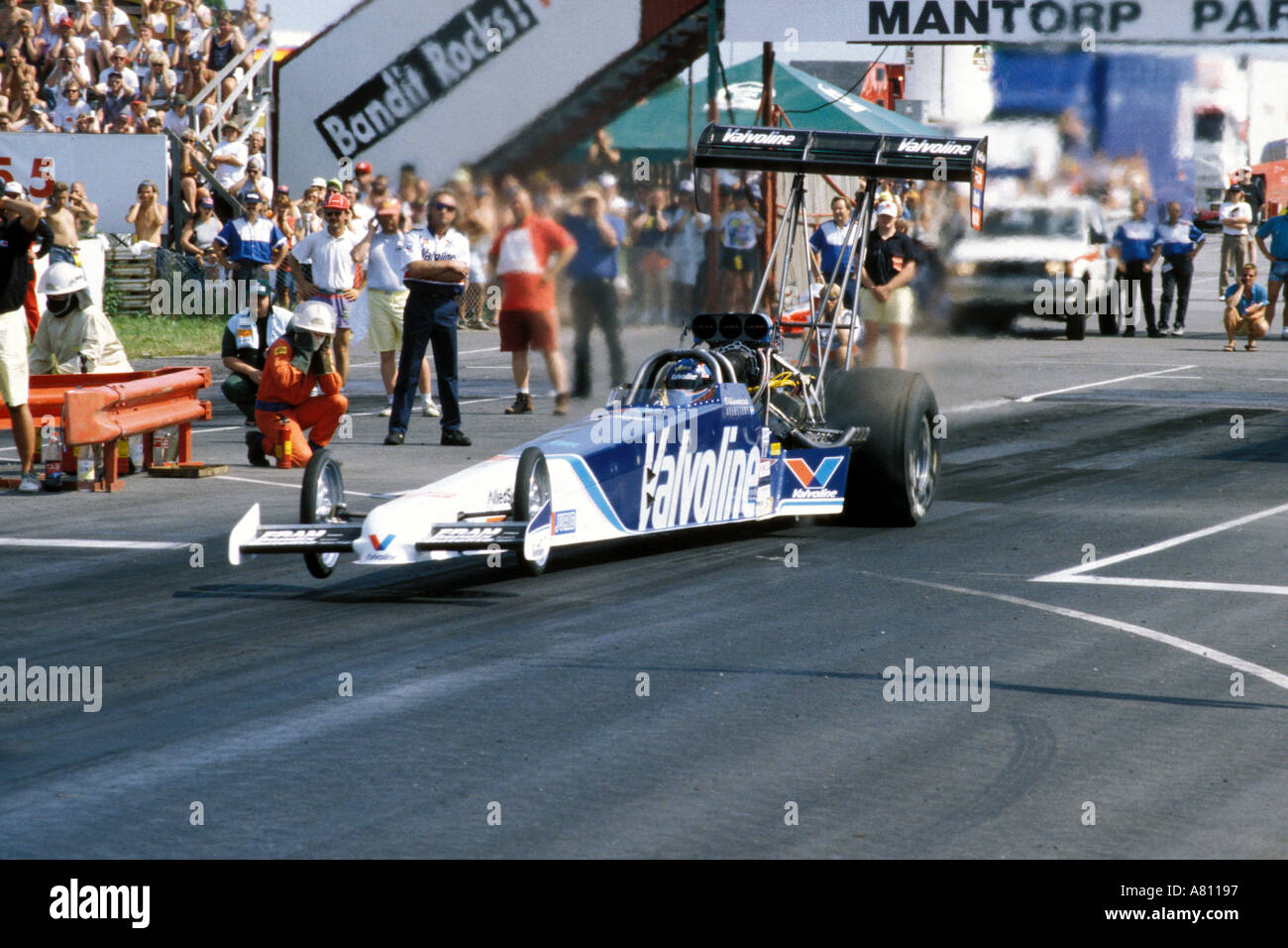 Viveca Averstadt Top Fuel Dragster am Mantrop Park Schweden Stockfoto