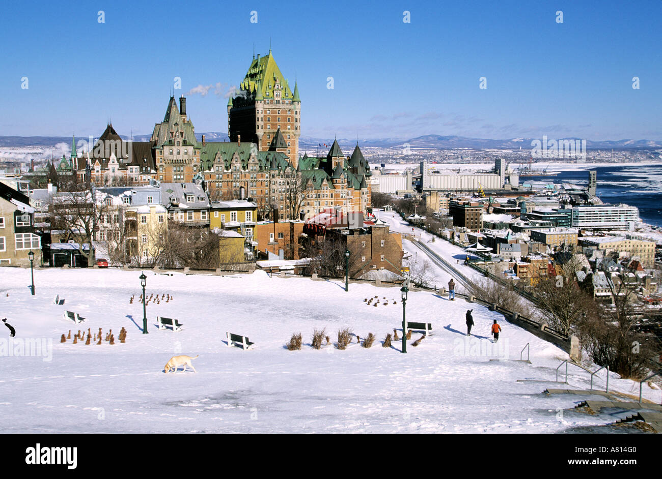 Kanada, Québec, Québec, Frontenac Burg von der Abraham-Ebene Stockfoto