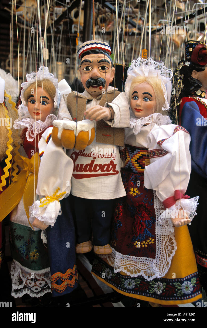 Souvenir Puppen, Prag, Tschechische Republik Stockfoto
