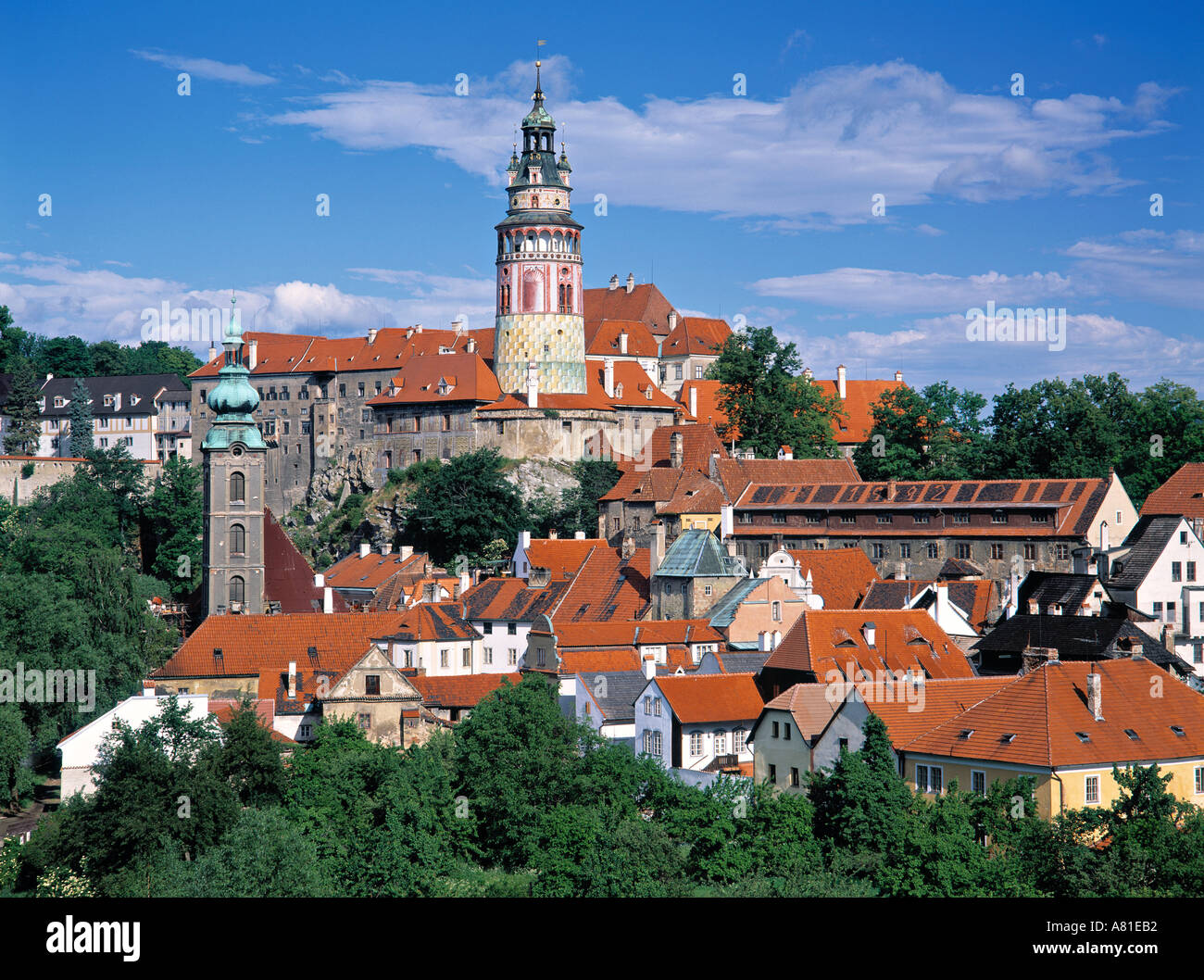 Krumauer Burg, Cesky Krumlov, Böhmen, Tschechien Stockfoto