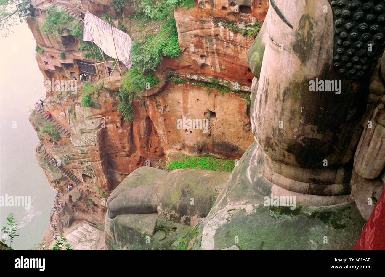 Große Buddha - Leshan, Sichuan, CHINA Stockfoto