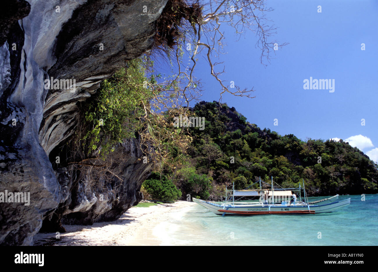 Philippinen, Palawan Provinz Bacuit Archipels, Pinsail Insel Stockfoto