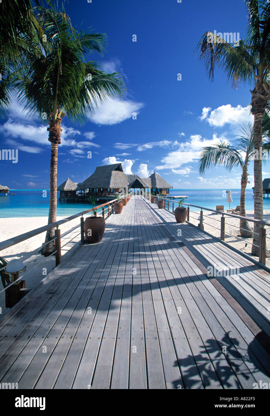 Bora Bora Nui Resort, Bora Bora, Französisch-Polynesien Stockfoto