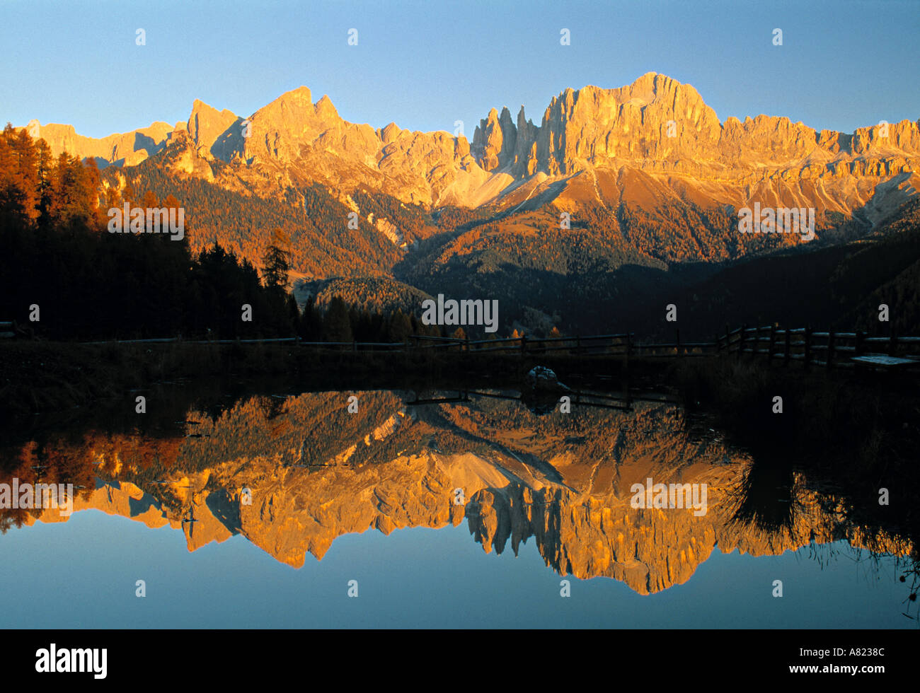 Rosengartengruppe Berge, Dolomiten, Italien Stockfoto