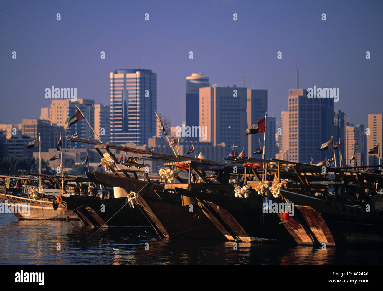 Dhau-Hafen, Abu Dhabi, Vereinigte Arabische Emirate Stockfoto