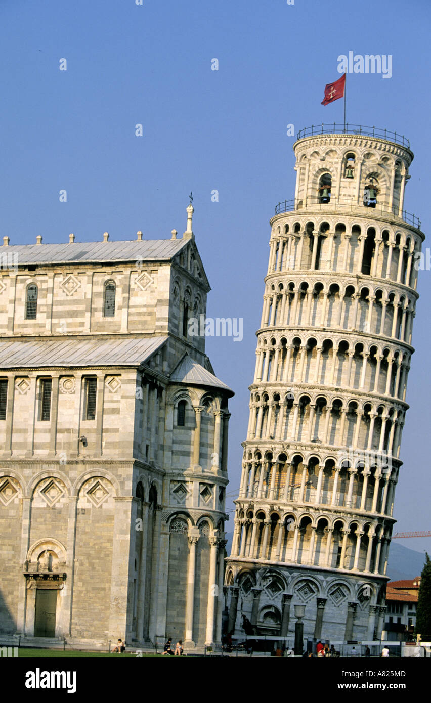 Italien, Toskana, Pisa, "Turm beugte sich über Lopsidedî (14. Jh.) römischen Stil Stockfoto