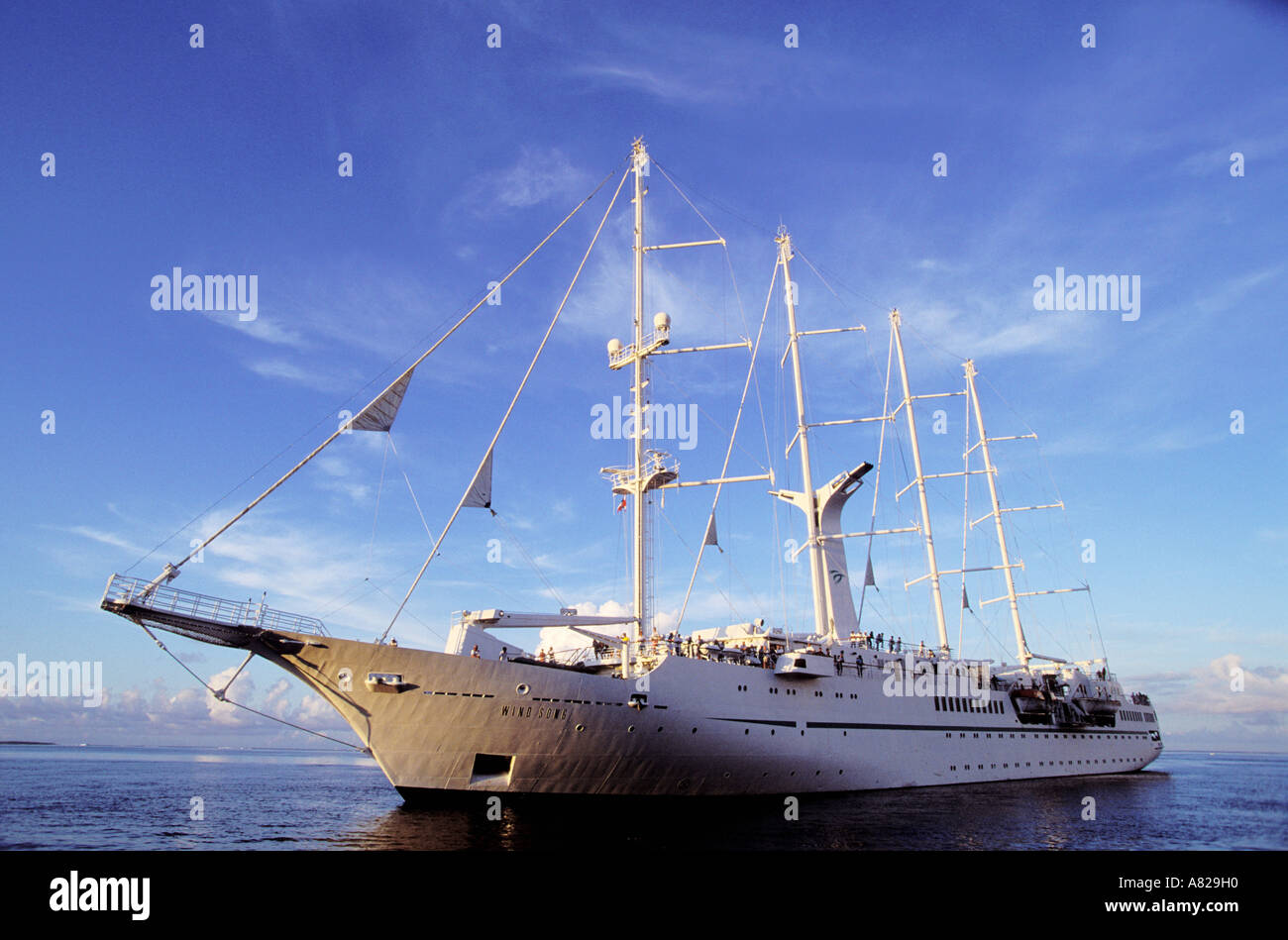 Kreuzfahrt auf dem Passagierschiff Wind Song Stockfoto