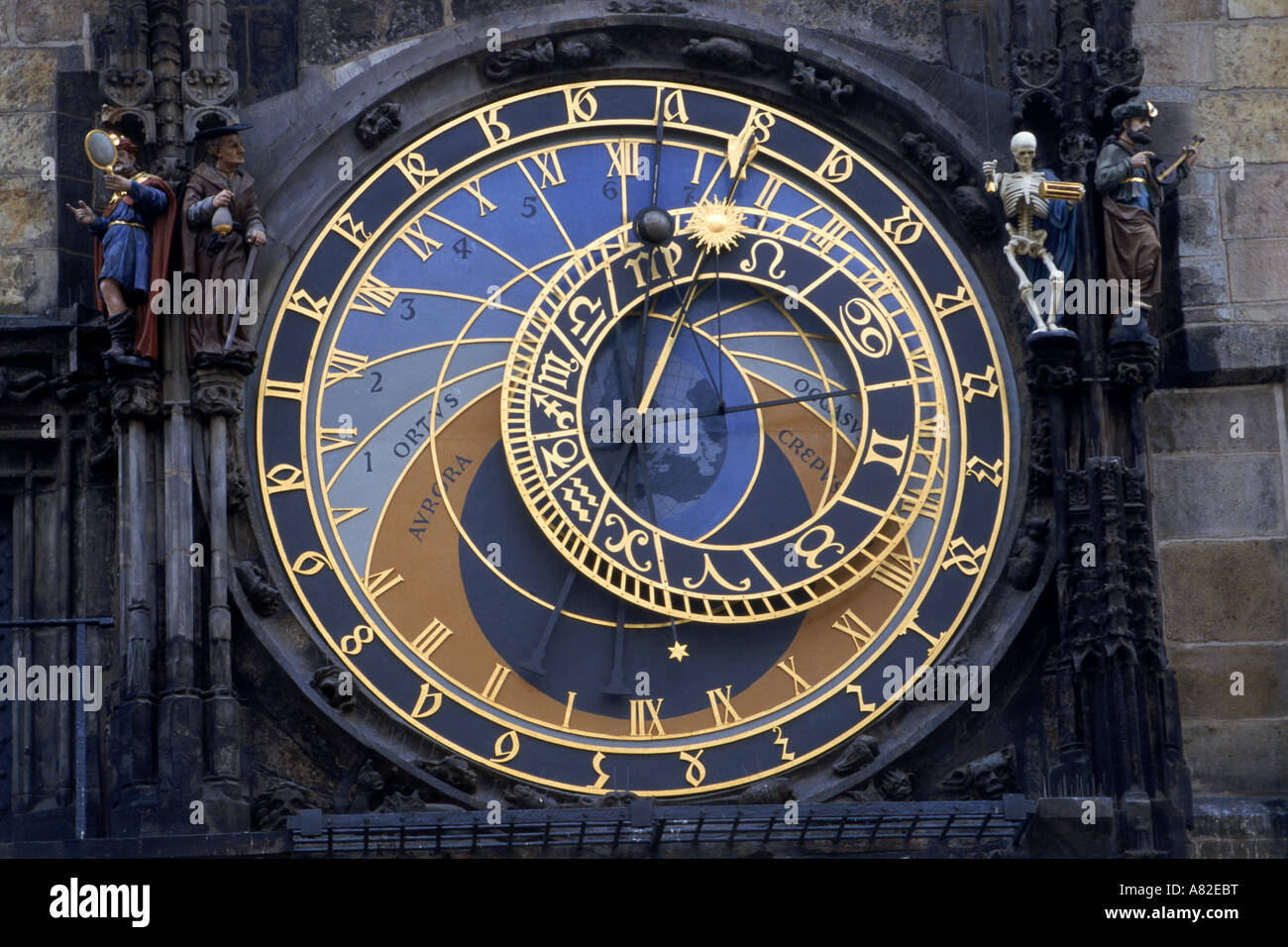 Astronomische Uhr am Altstädter Rathaus in Prag Stockfoto