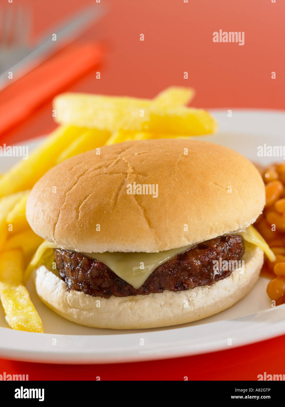 Burger essen Stockfoto