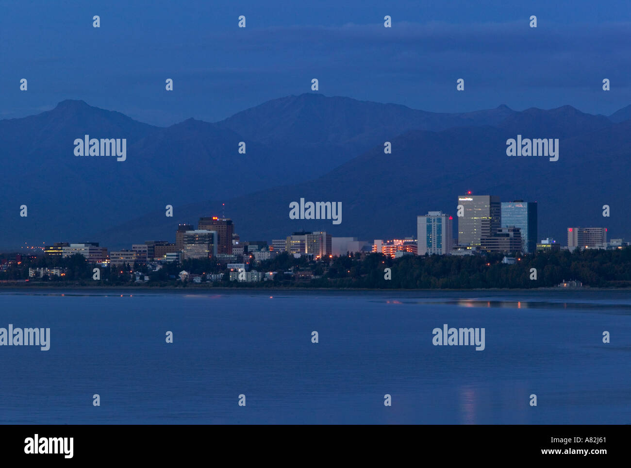 Anchorage Skyline, Alaska, USA Stockfoto