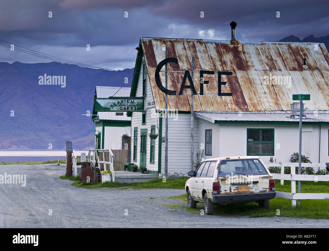 Seaview Cafe, Hoffnung, Halbinsel Kenai, Alaska, USA Stockfoto