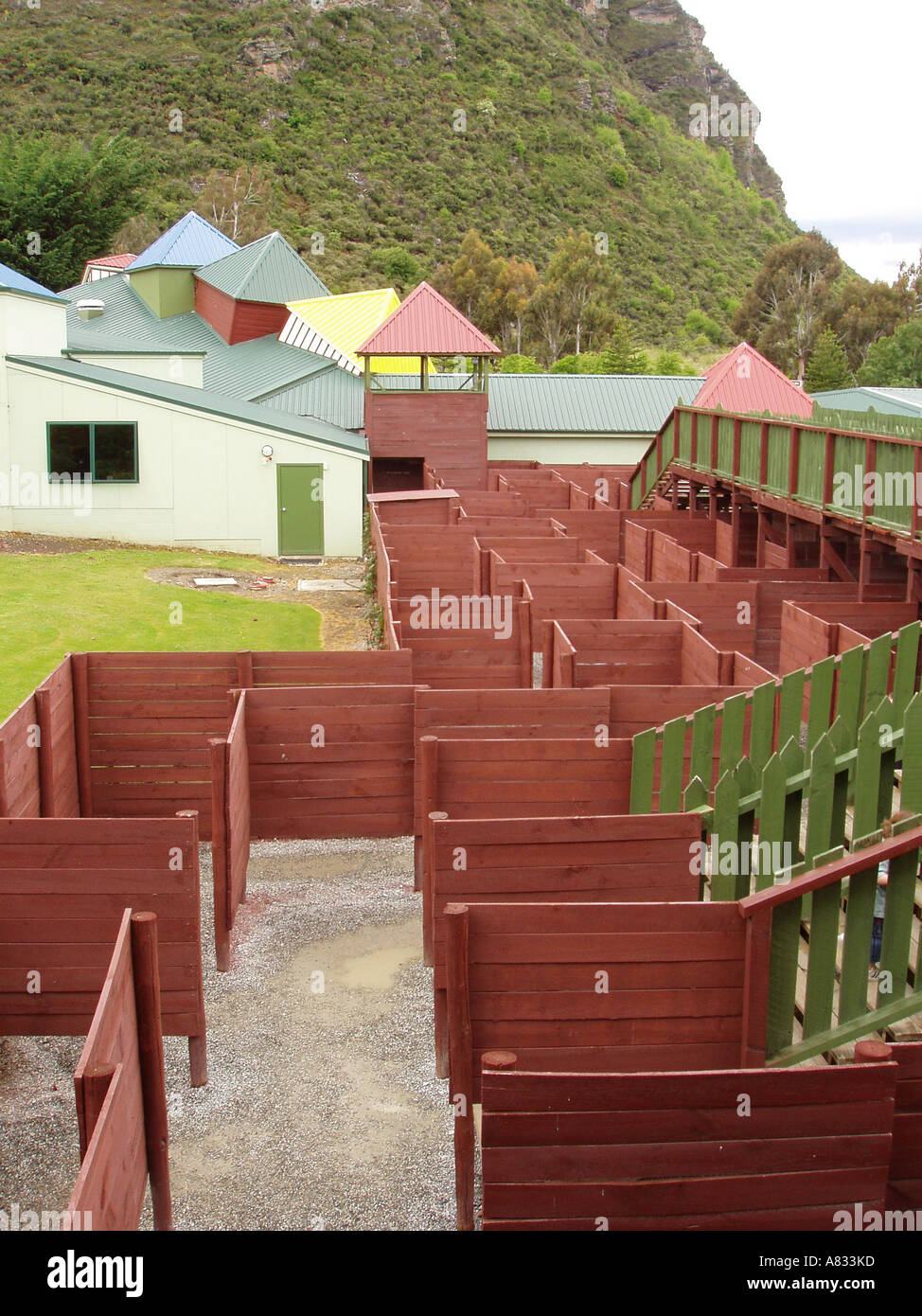 Großes Labyrinth auf rätselhafte Welt, Wanaka, Neuseeland Stockfoto