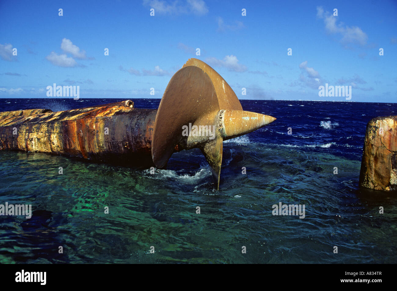 Das Wrack der Prinz Eugen, Kwajalein Atoll, Mikronesien. Stockfoto