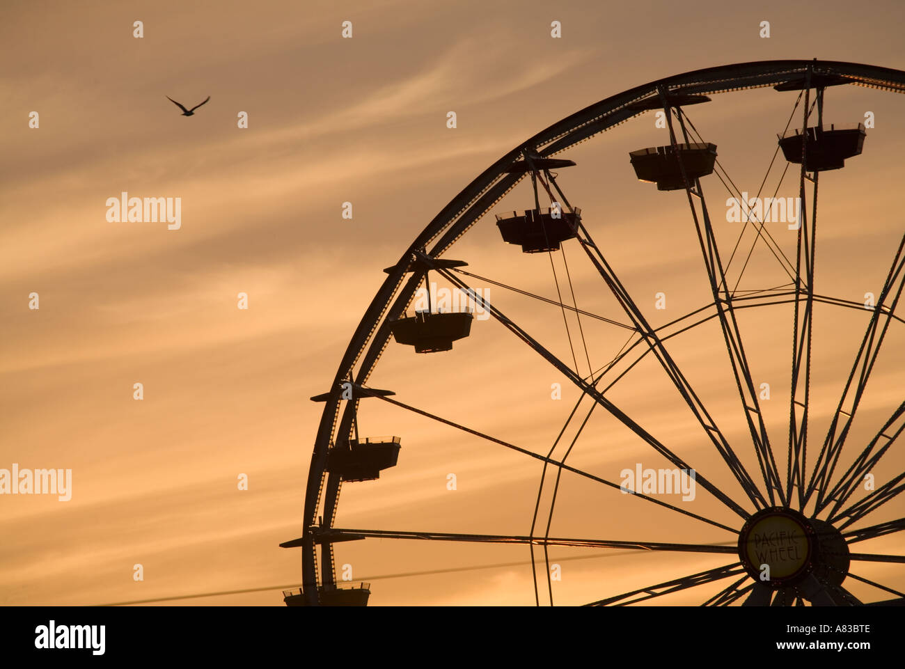 Ferris Wheel Pacific Park Vergnügungspark Santa Monica Los Angeles County California Vereinigten Staaten von Amerika Stockfoto