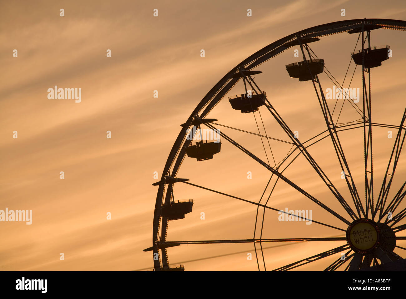 Ferris Wheel Pacific Park Vergnügungspark Santa Monica Los Angeles County California Vereinigten Staaten von Amerika Stockfoto