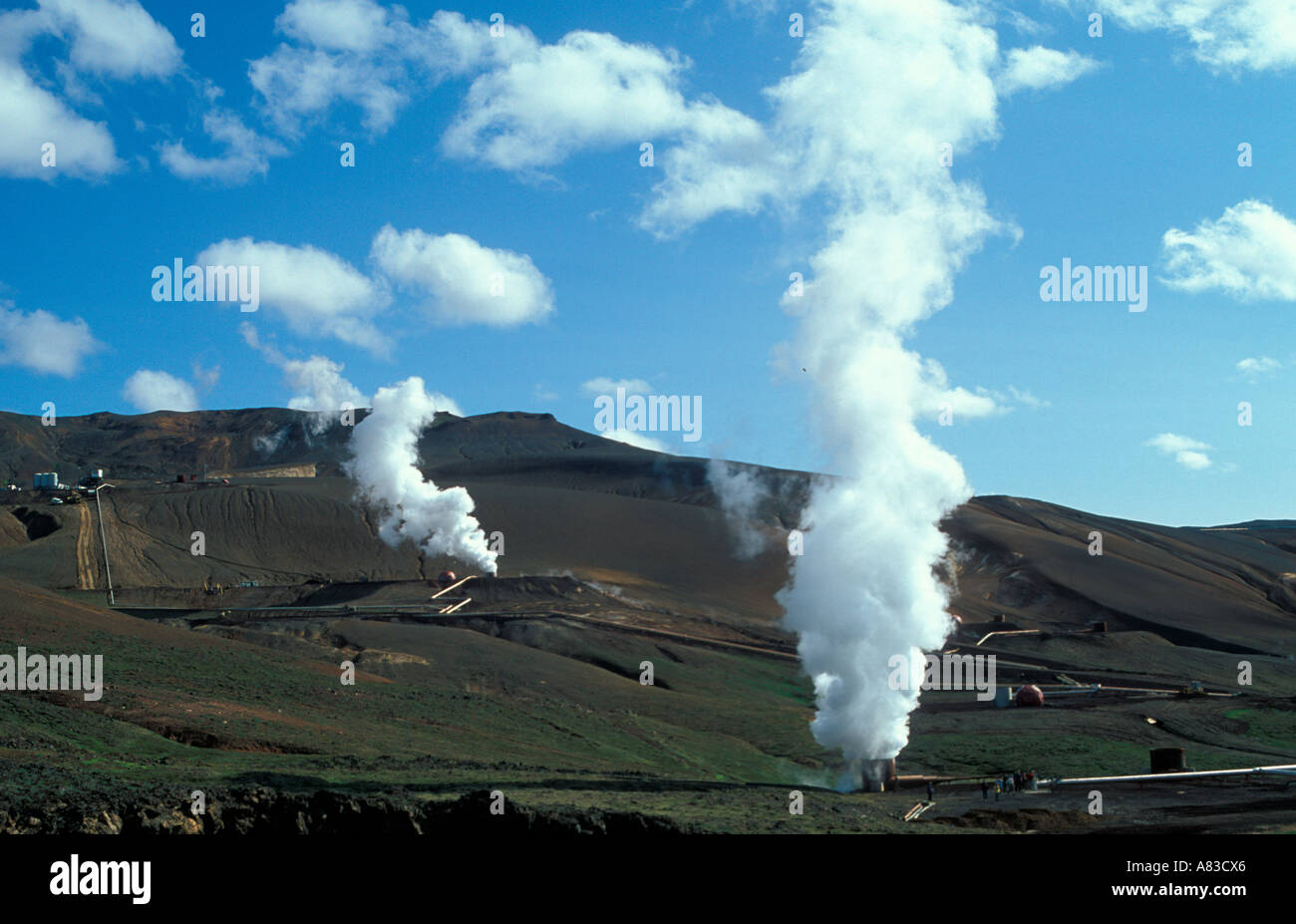 Namafjall Wärmekraftwerk Island Stockfoto