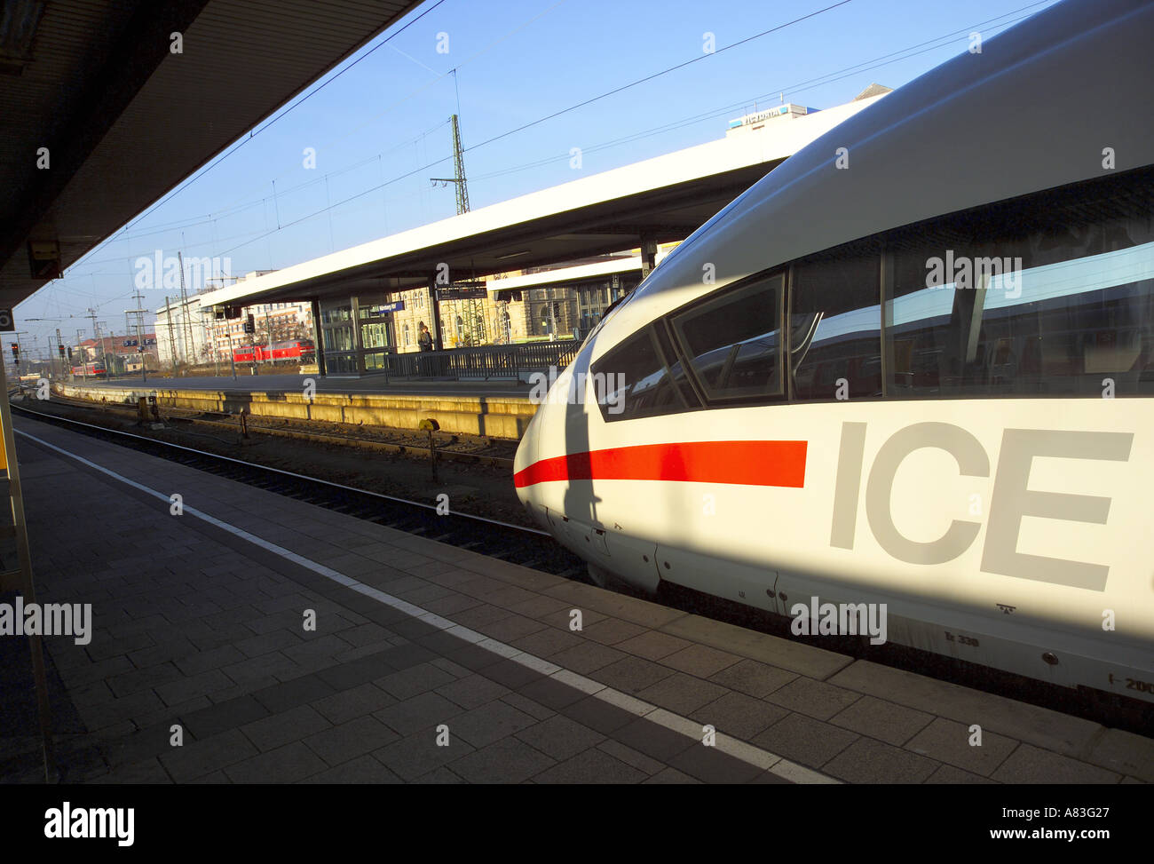 ICE Bahnhof, Hauptbahnhof, Nürnberg (Nürnberg), Bayern, Deutschland Stockfoto