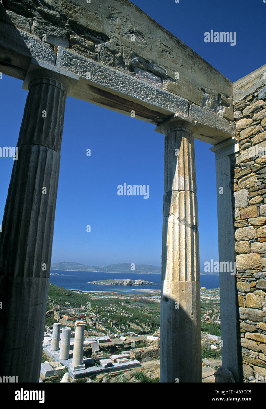 Tempel der Isis, Delos, Nr. Mykonos, Griechenland Stockfoto