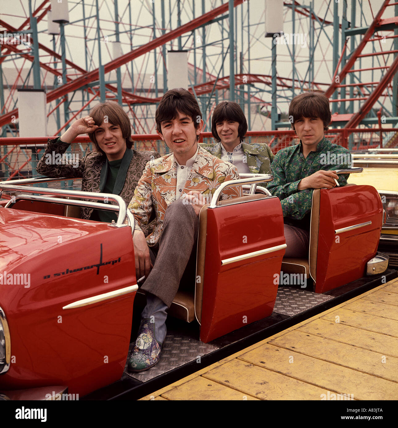 SMALL FACES UK-pop-Gruppe im Jahre 1965 von linken Steve Marriott, Ronnie Lane, Ian McLagan, Kenny Jones. Foto Tony Gale Stockfoto