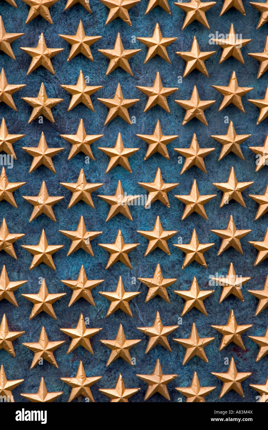 Feld der Sterne sind ein Detail des National World War II Memorial in Washington D C Stockfoto