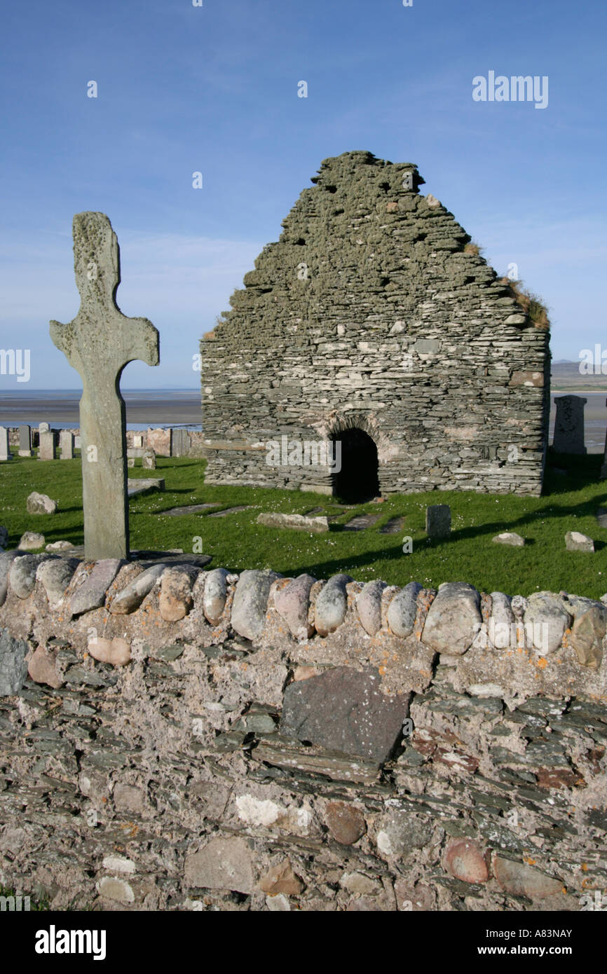 Steinkreuz bei Kilnave Kapelle Isle of Islay Agyll und Bute Schottland Stockfoto